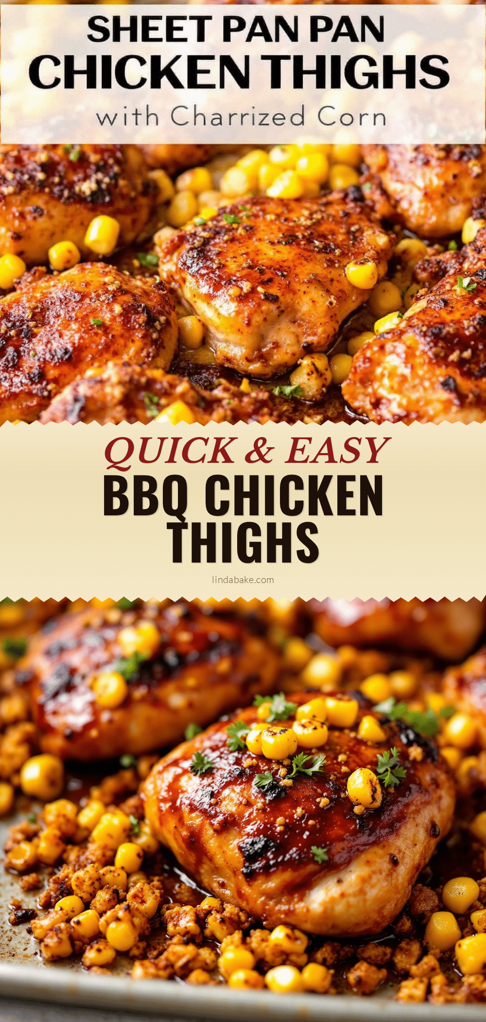 BBQ chicken thighs with charred corn recipe