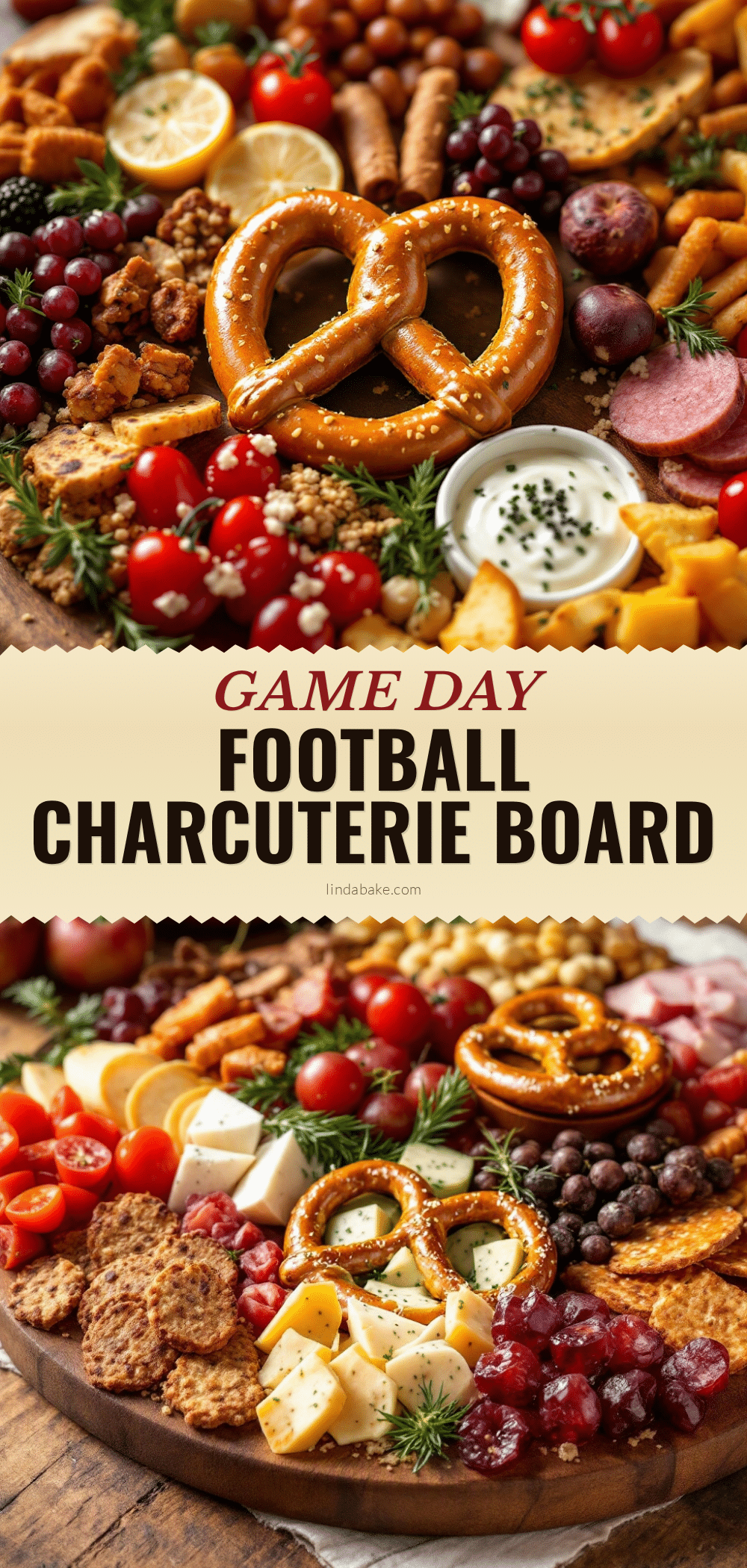 best football charcuterie board with pretzel field recipe