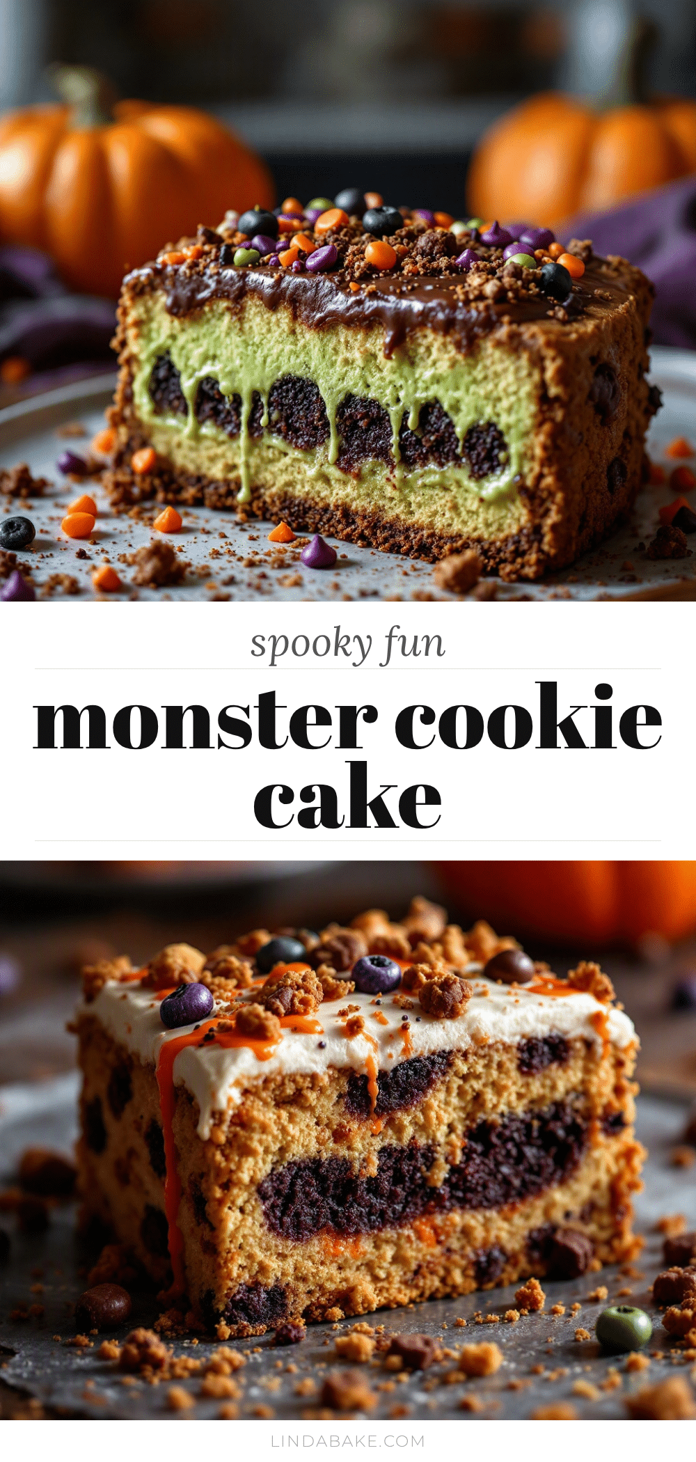 best Halloween monster cookie cake recipe