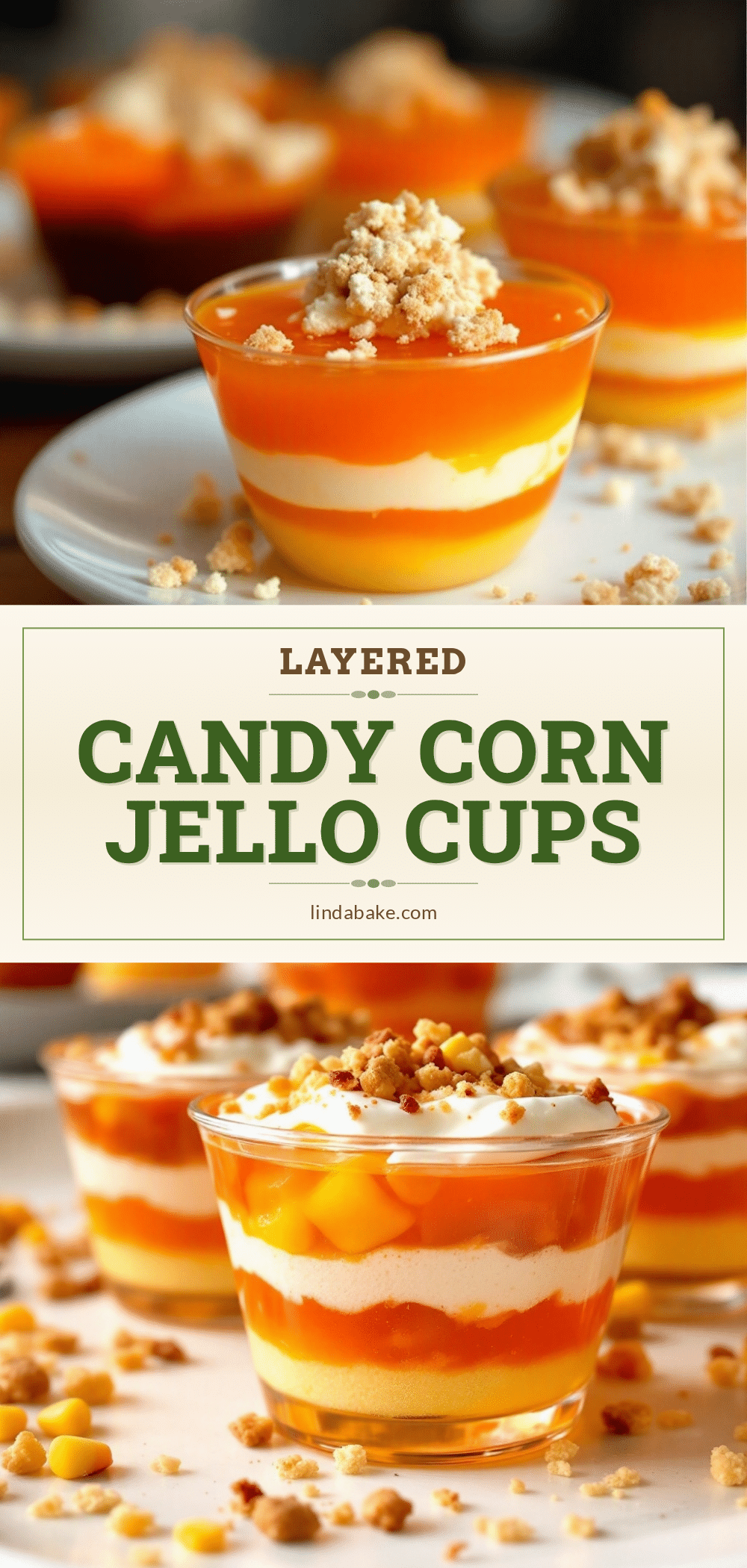 candy corn layered jello cups recipe