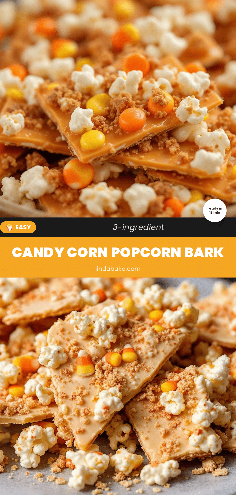candy corn popcorn bark recipe