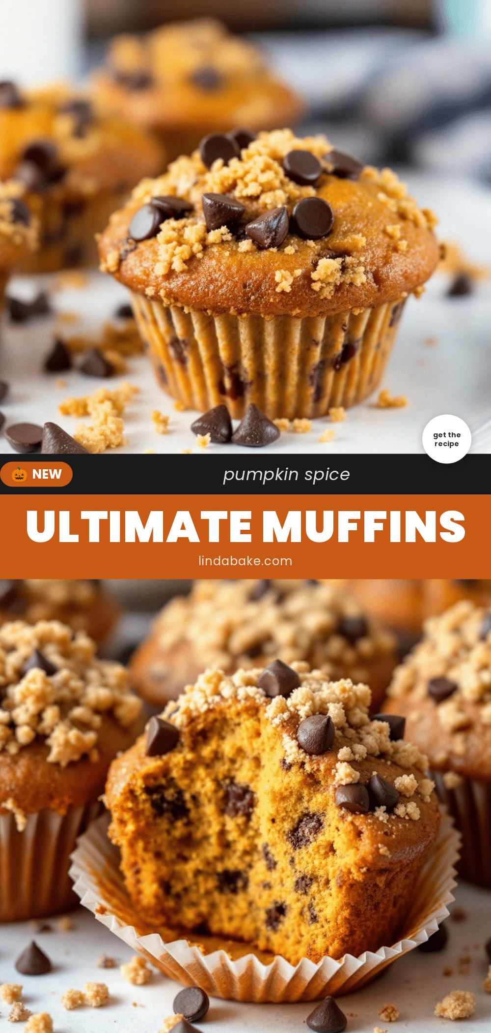 chocolate chip pumpkin streusel muffins recipe