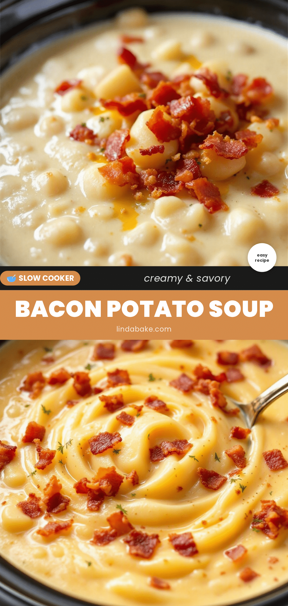 creamy crockpot potato soup with bacon recipe