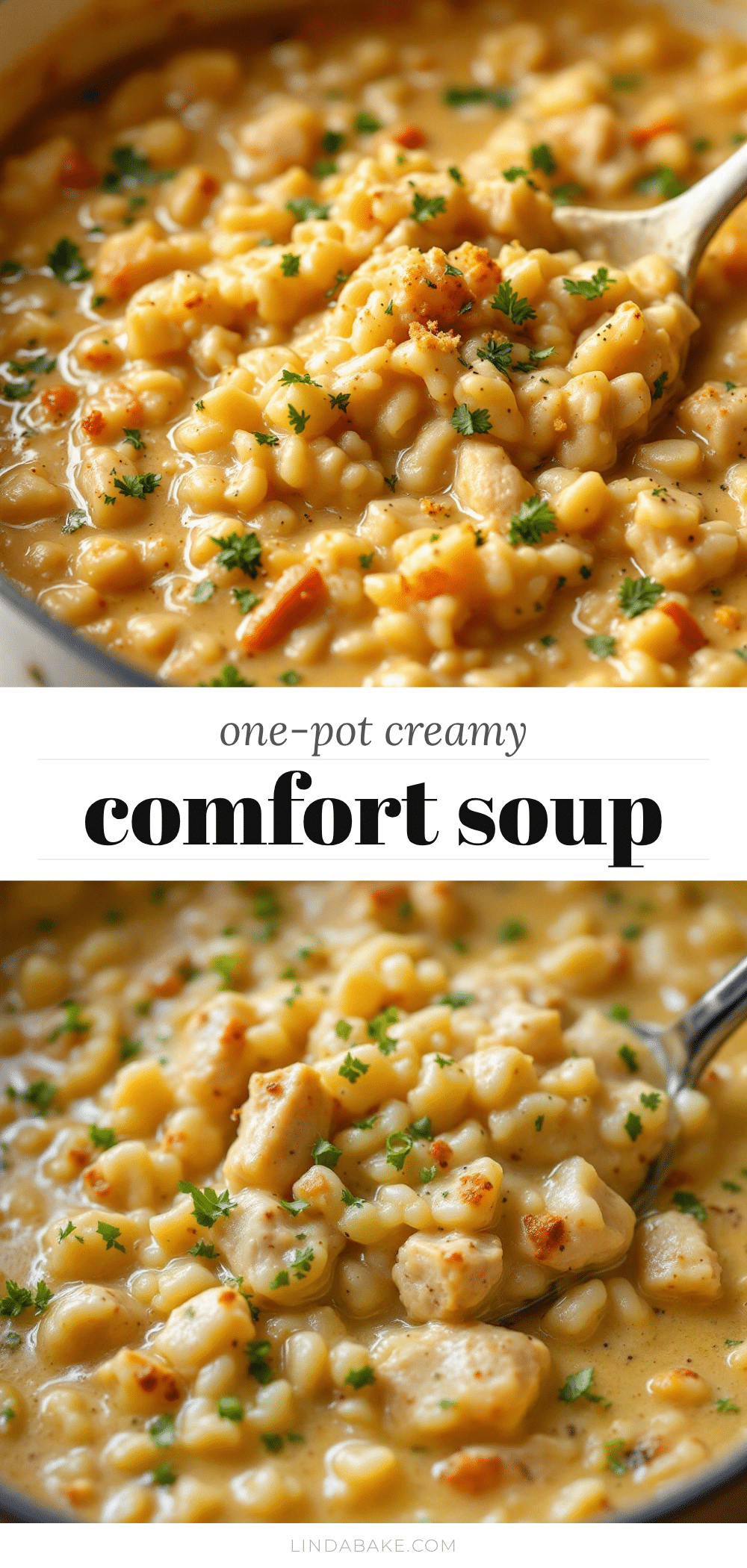 creamy one-pot chicken and rice soup recipe