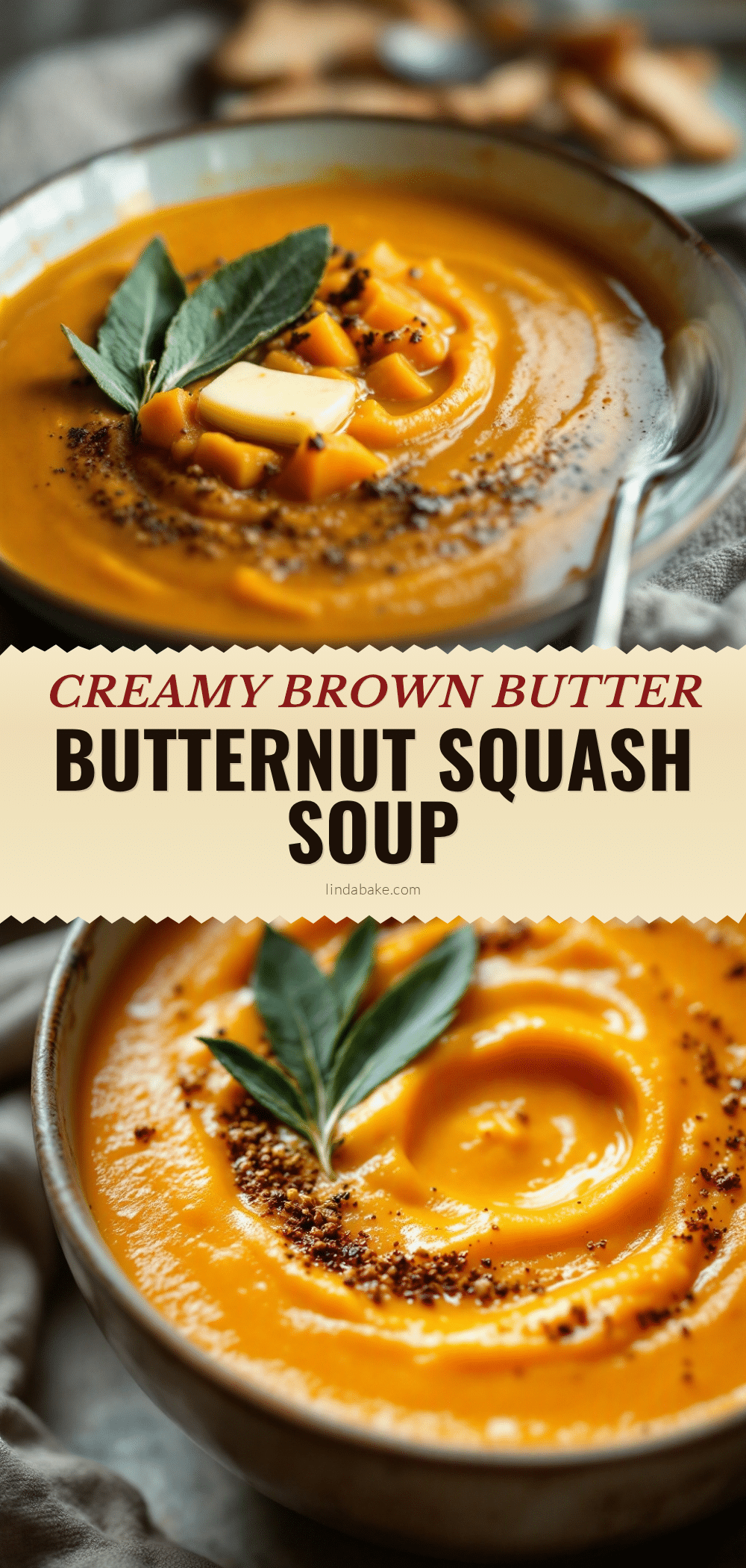 creamy roasted butternut squash soup with brown butter recipe