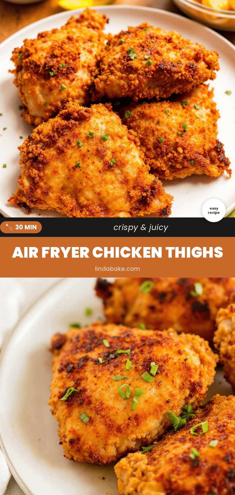 crispy air fryer chicken thighs recipe