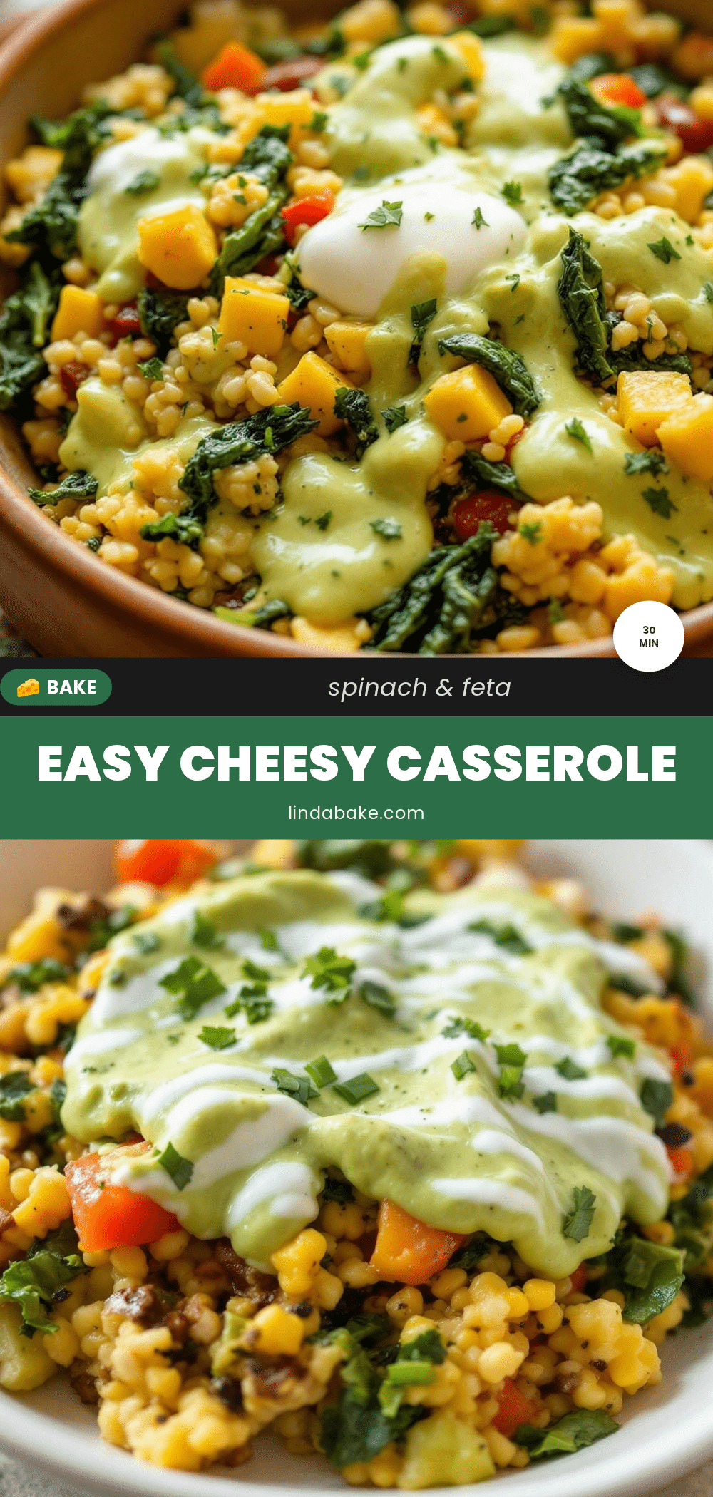 crustless spinach and feta breakfast casserole recipe