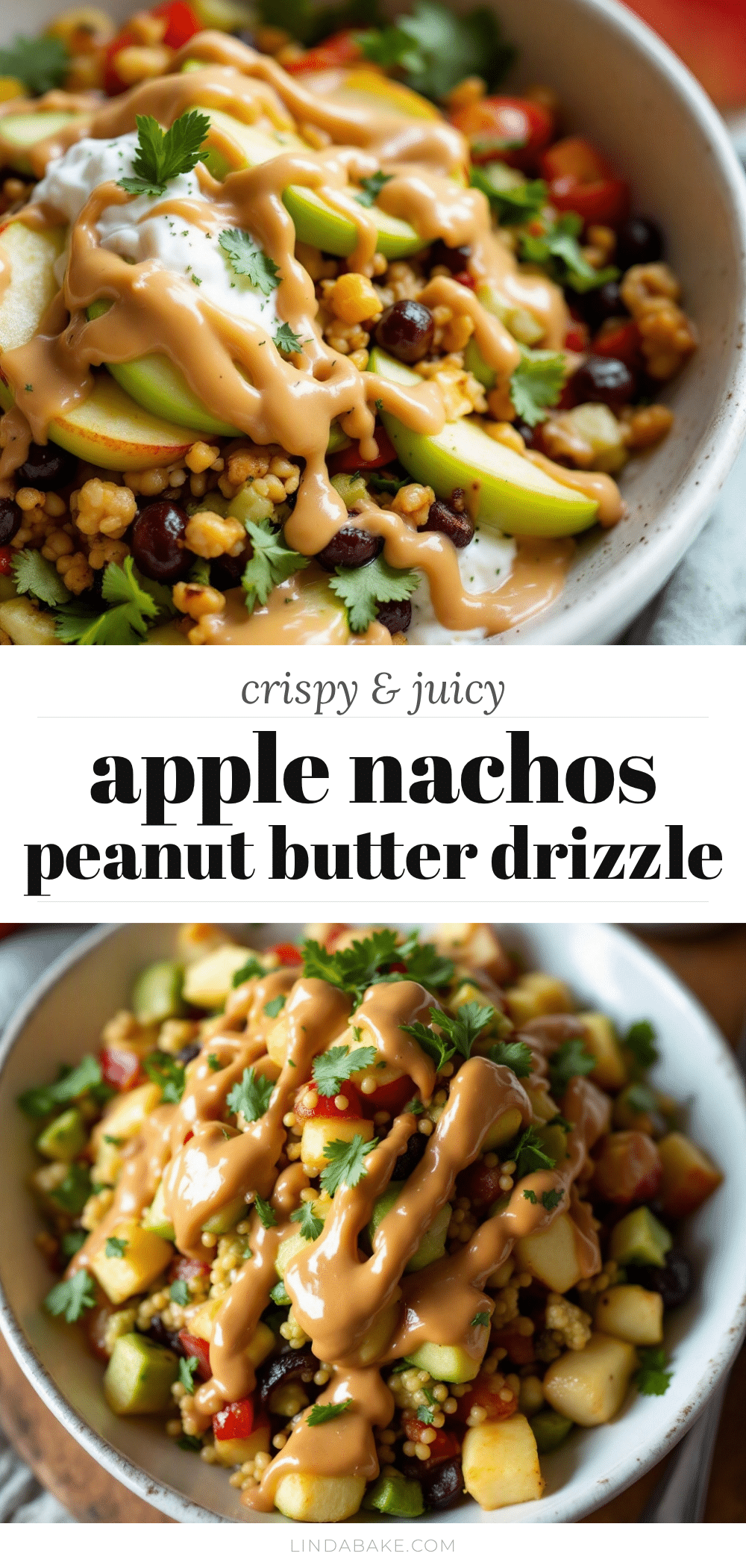 easy apple nachos with peanut butter drizzle recipe