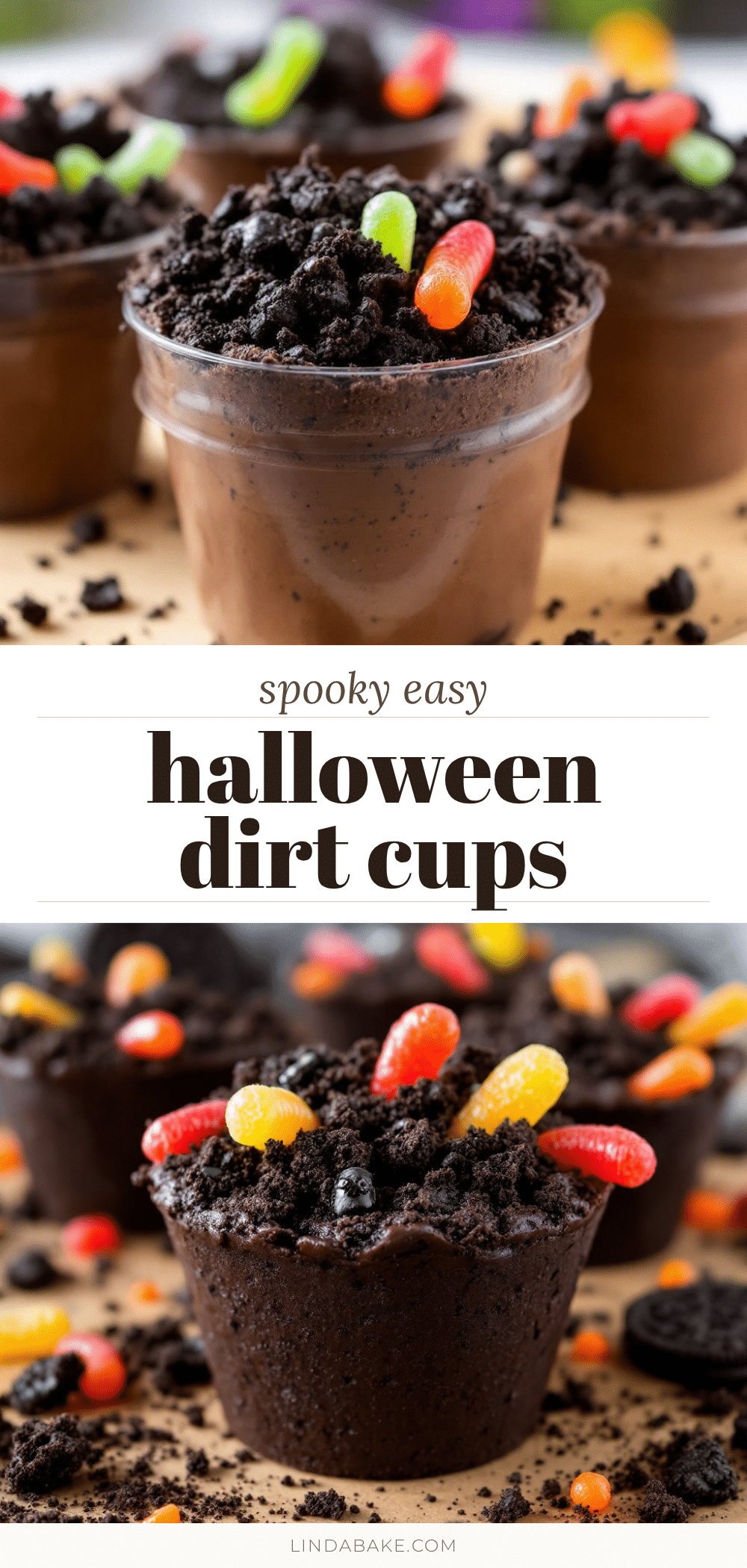 Easy Halloween Dirt Cups recipe