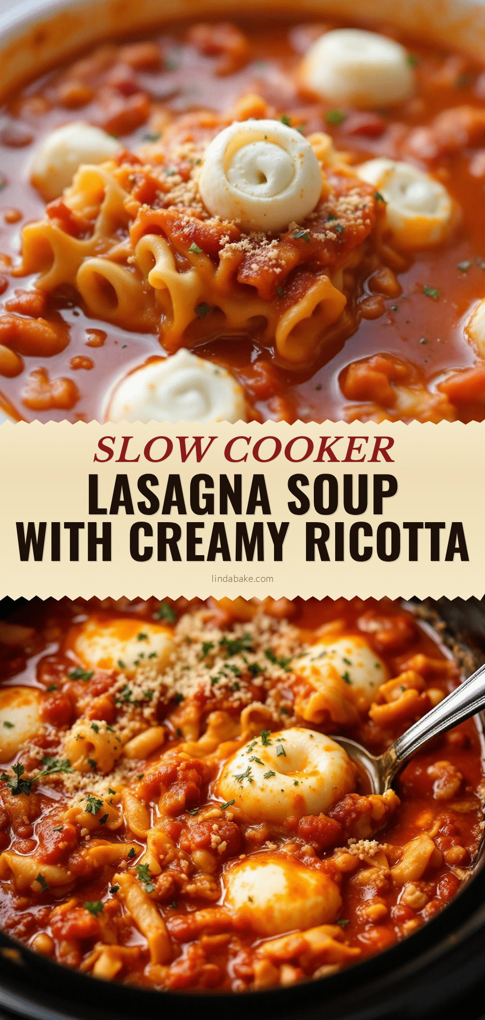 easy slow cooker lasagna soup recipe