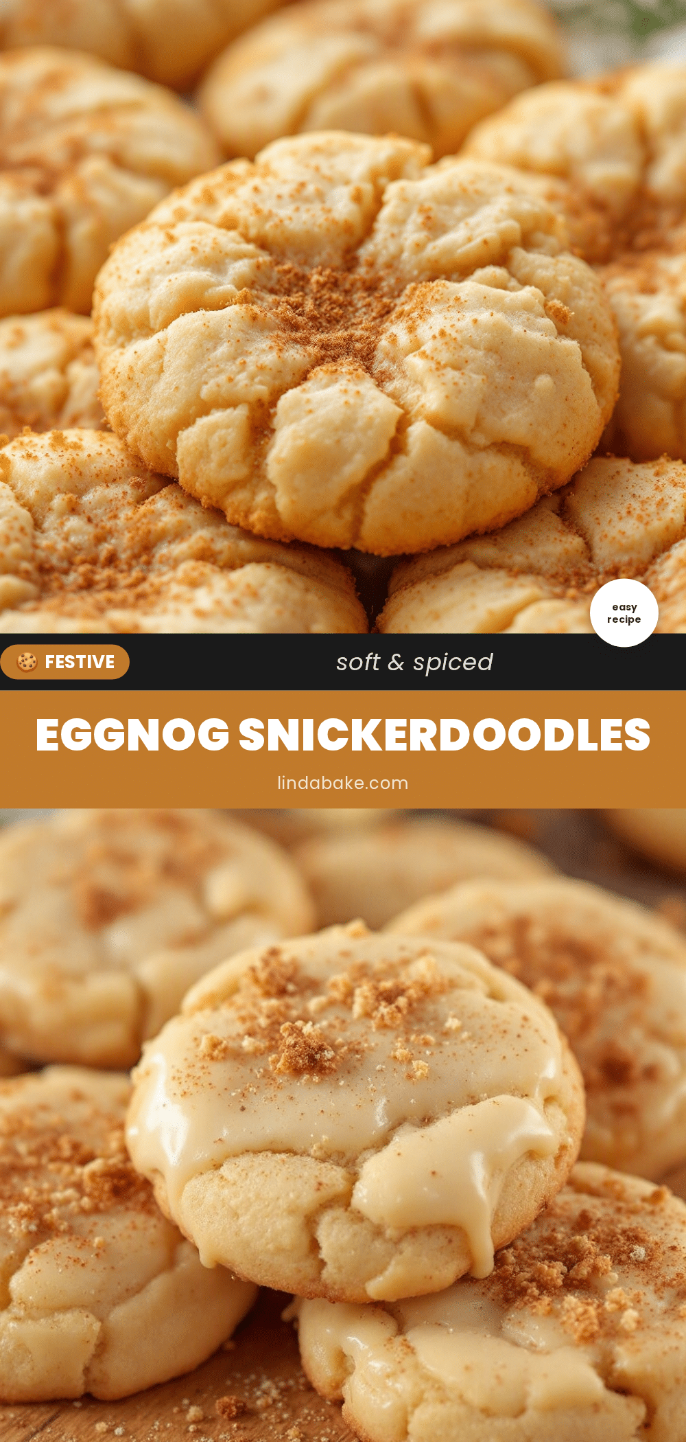 egg nog snickerdoodle cookies recipe