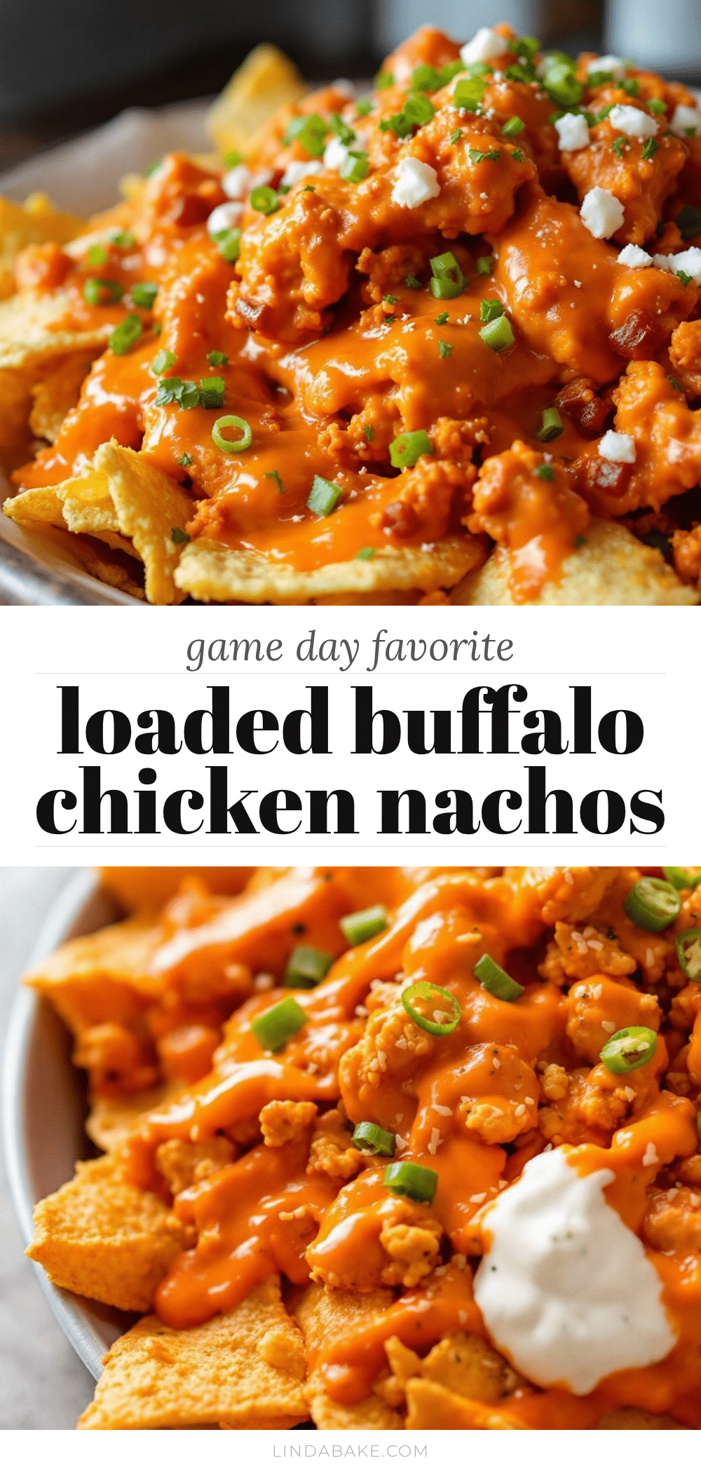 loaded buffalo chicken football nachos recipe