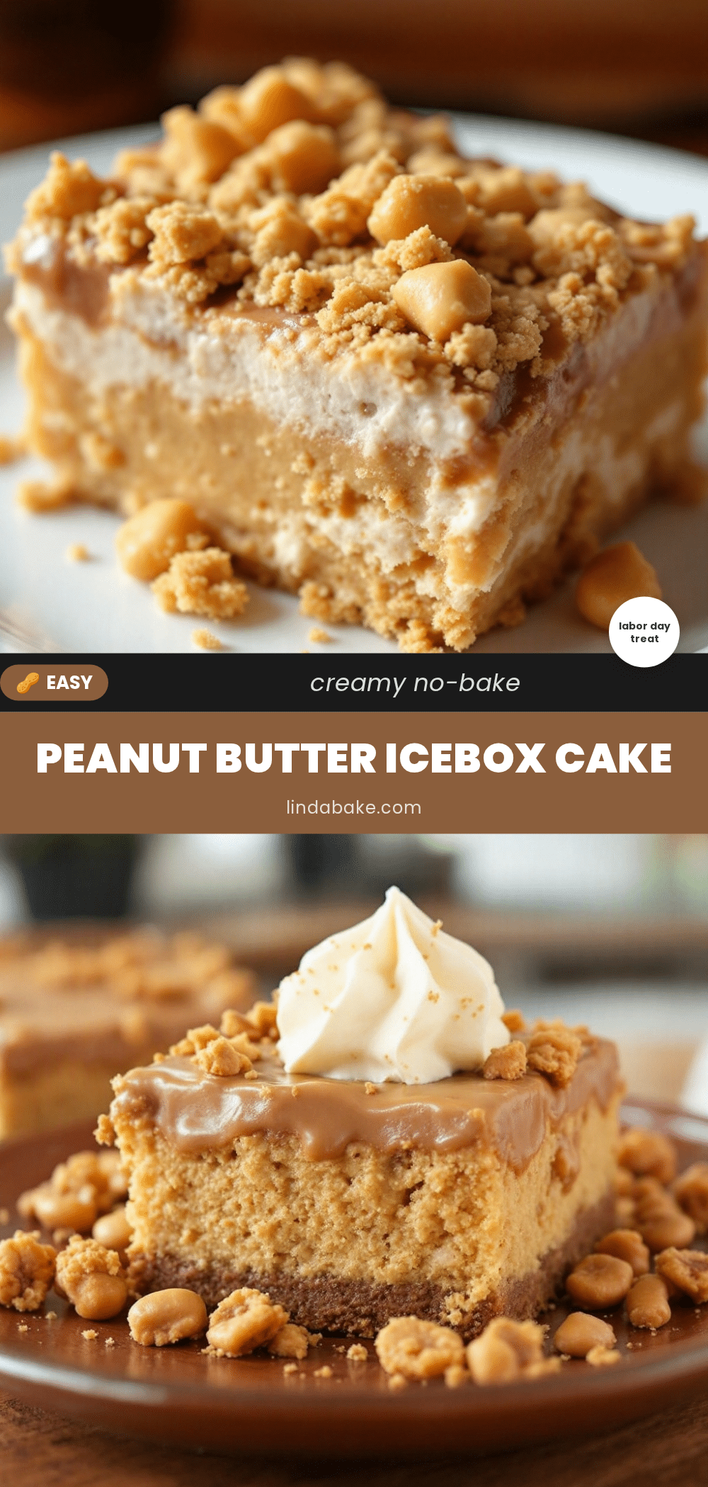 no-bake peanut butter icebox cake recipe