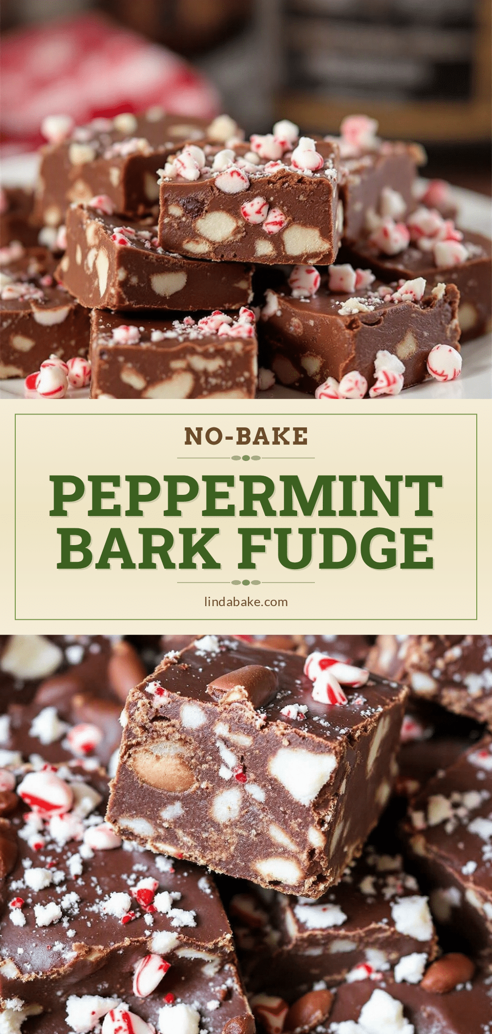 no-bake peppermint bark fudge recipe
