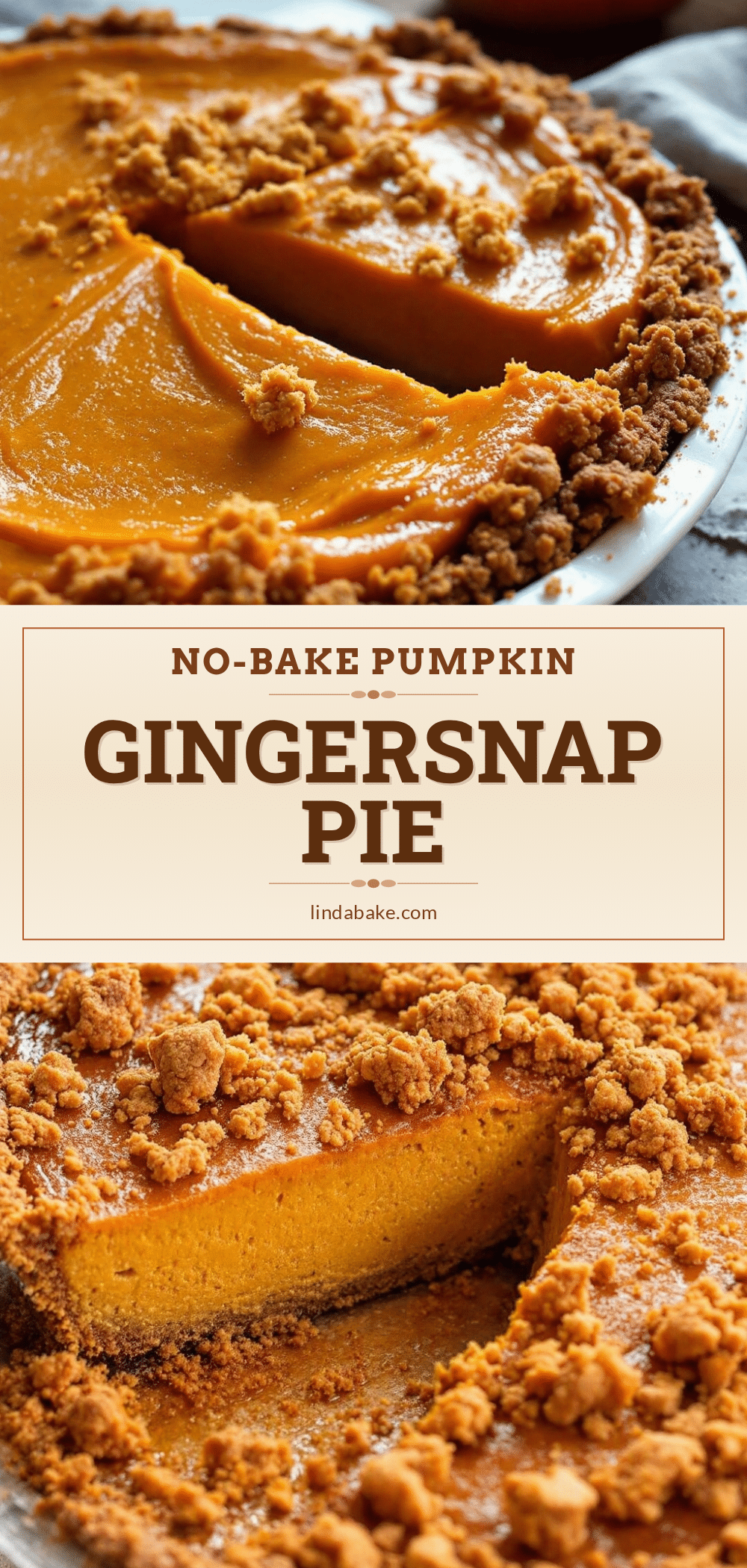 no-bake pumpkin pie with gingersnap crust recipe