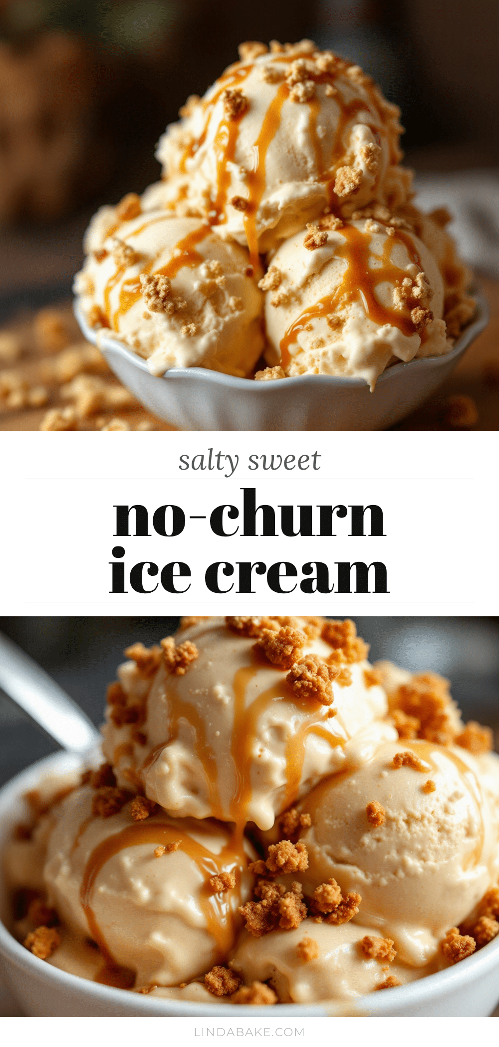 no-churn salted caramel pretzel ice cream recipe