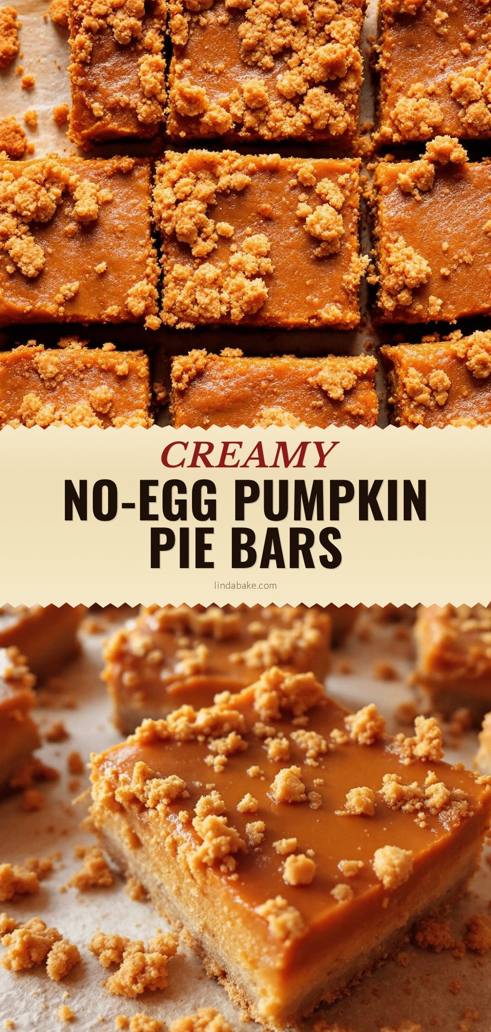 no-egg pumpkin pie bars recipe