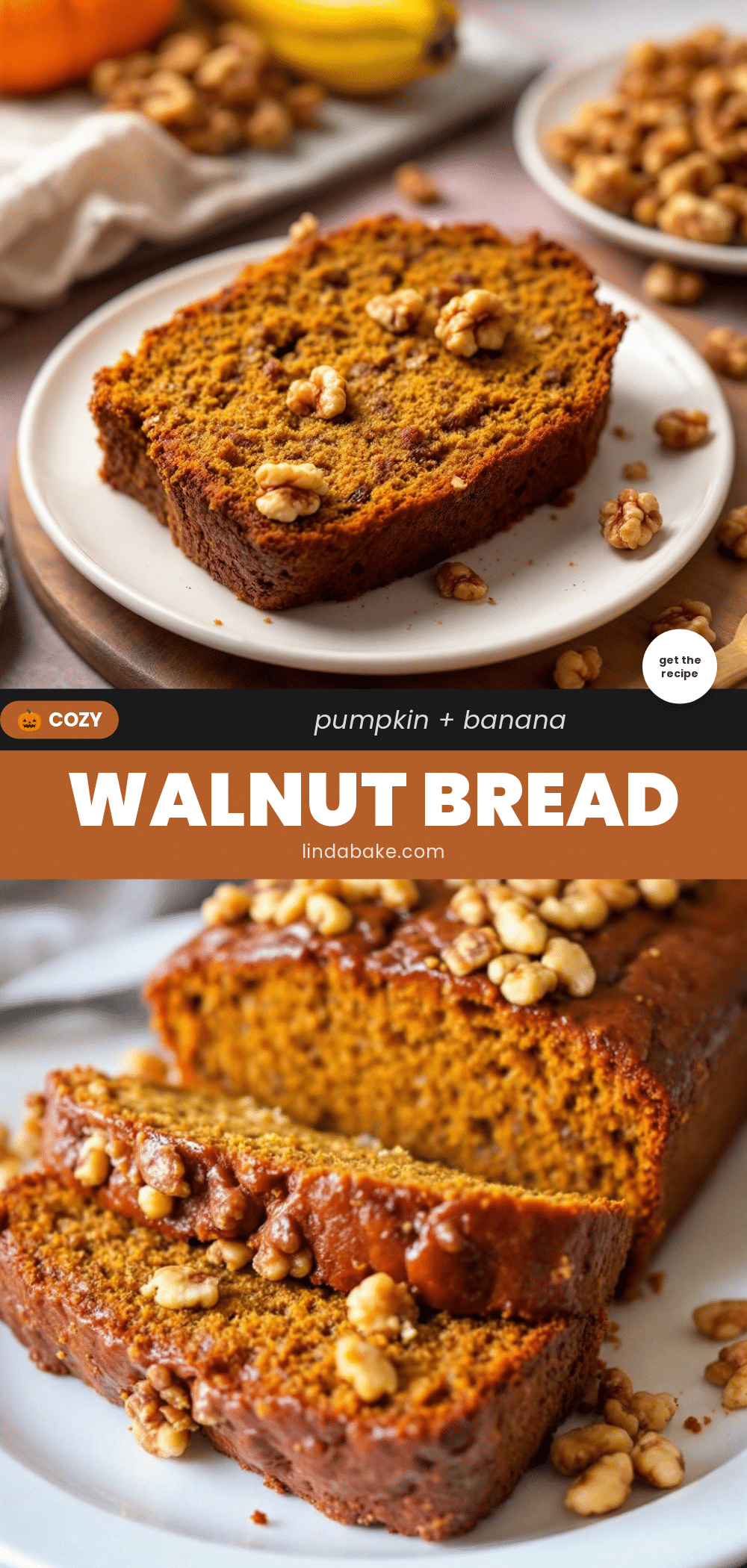 pumpkin banana bread with walnuts recipe