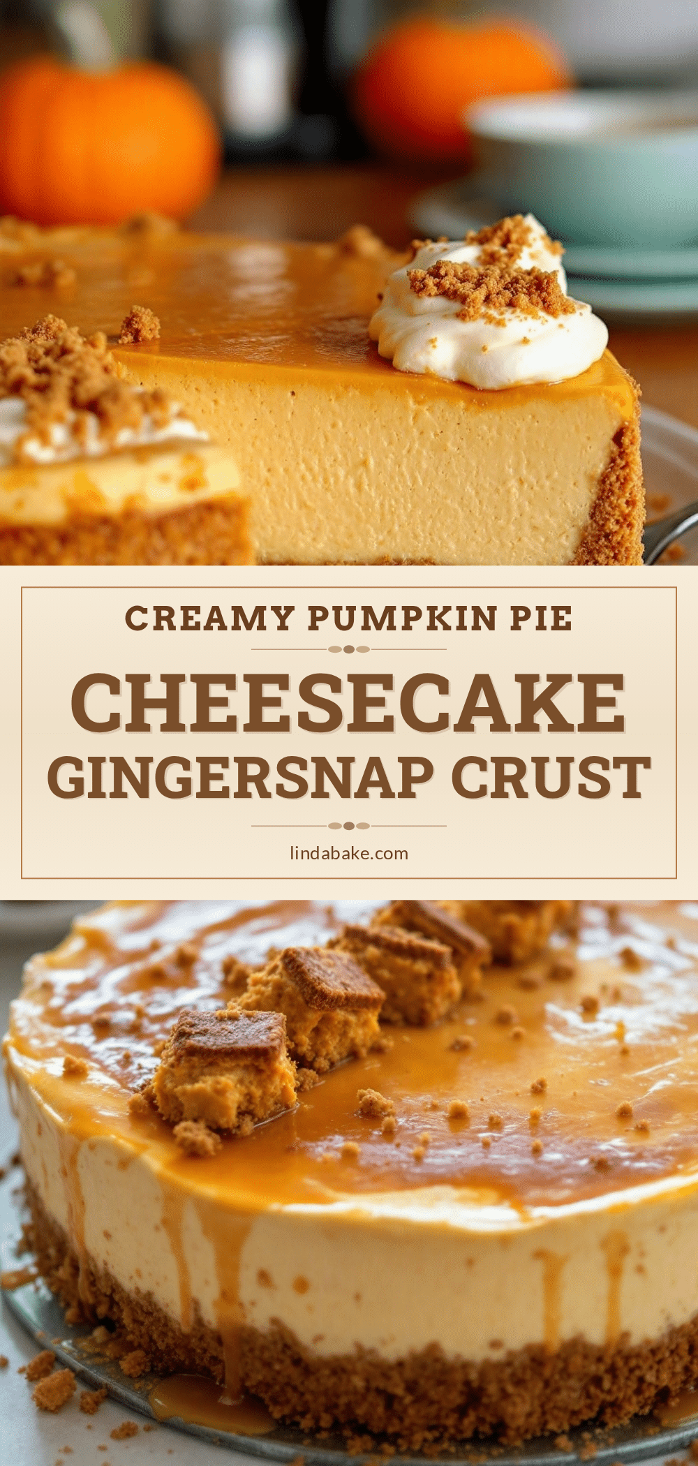 pumpkin cheesecake with gingersnap crust recipe