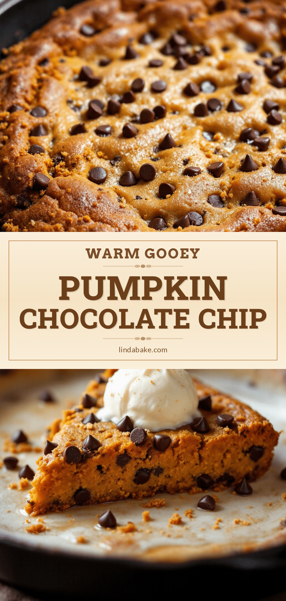 pumpkin chocolate chip skillet cookie recipe