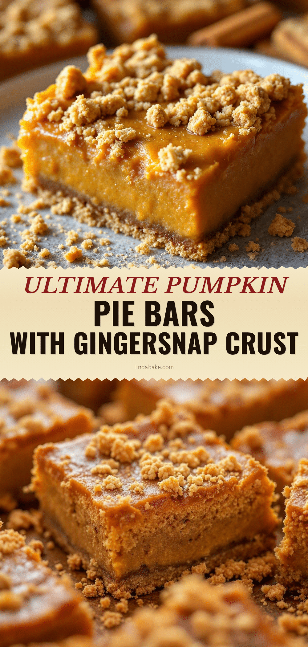 pumpkin pie bars with gingersnap crust recipe