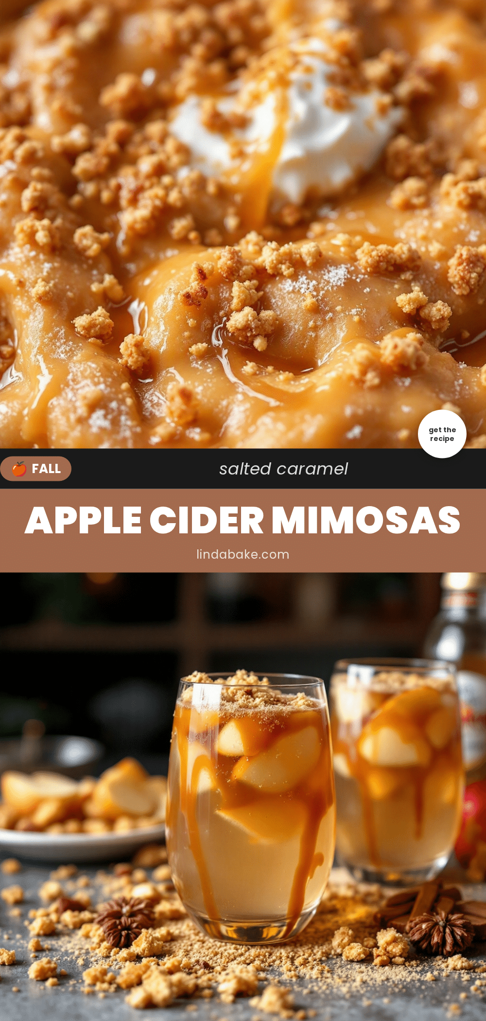 Salted Caramel Apple Cider Mimosas recipe