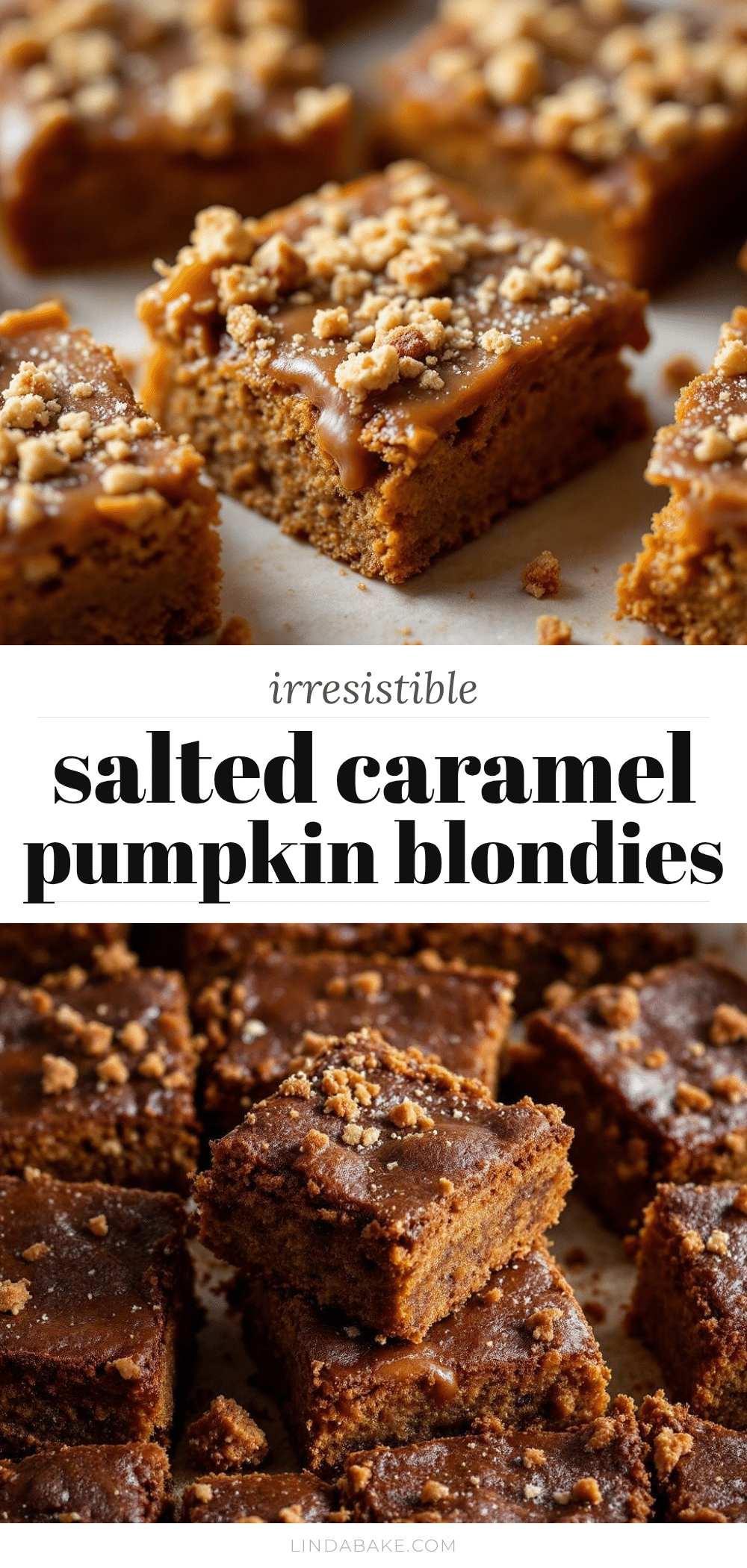 Salted Caramel Pumpkin Blondies recipe
