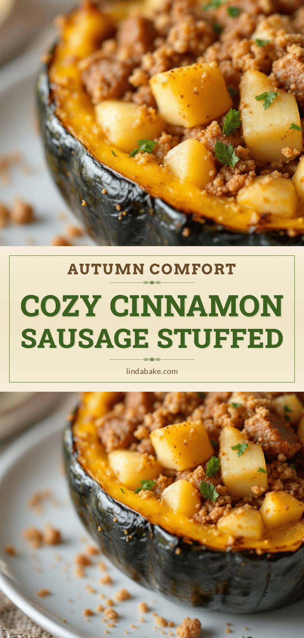 cinnamon sausage stuffed acorn squash recipe