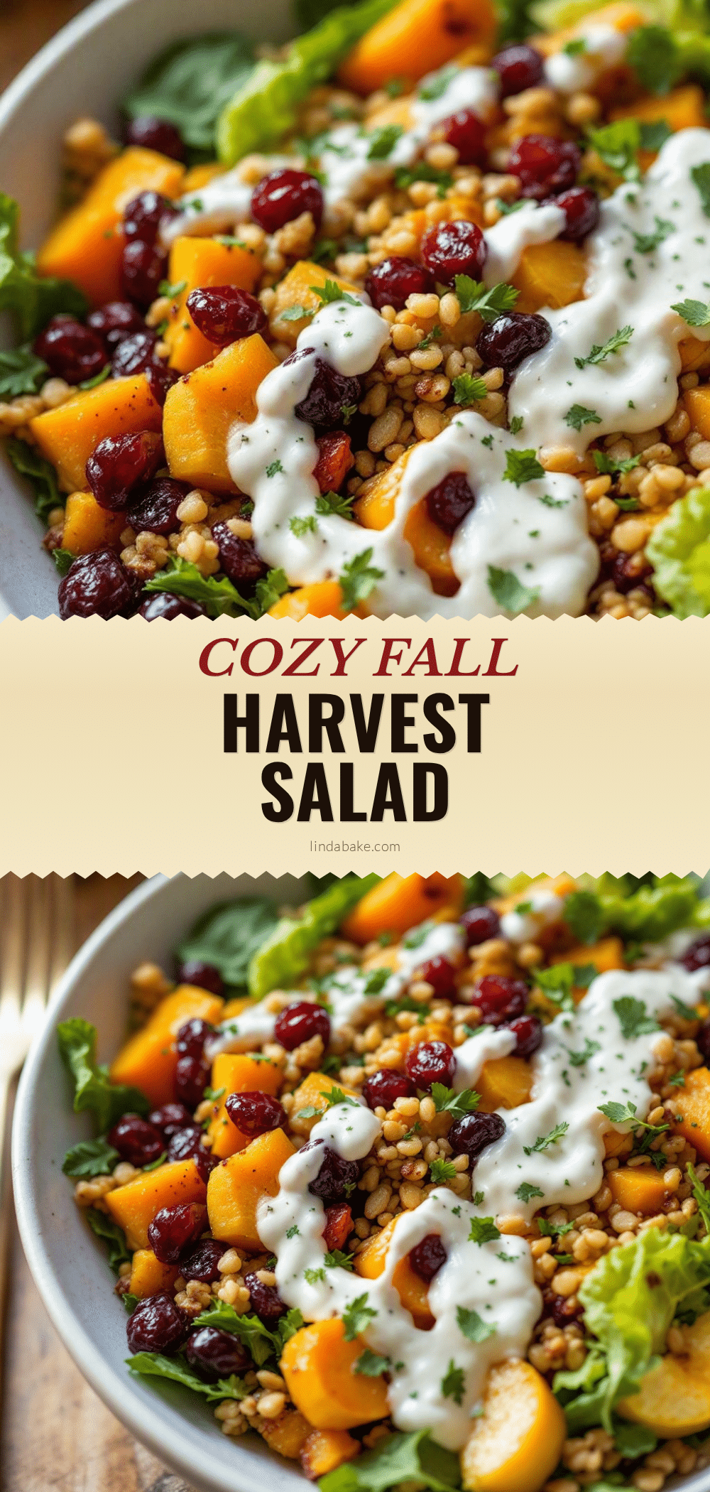 Cozy Fall Harvest Salad with Roasted Squash recipe