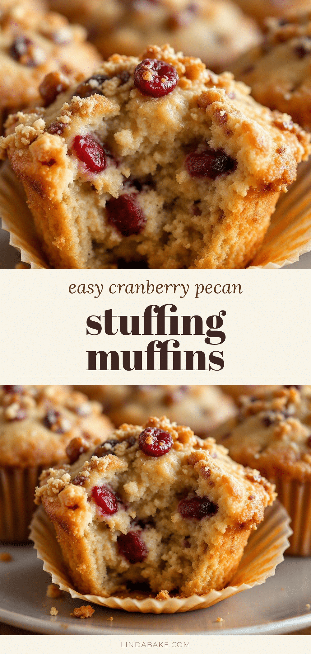 cranberry pecan stuffing muffins recipe
