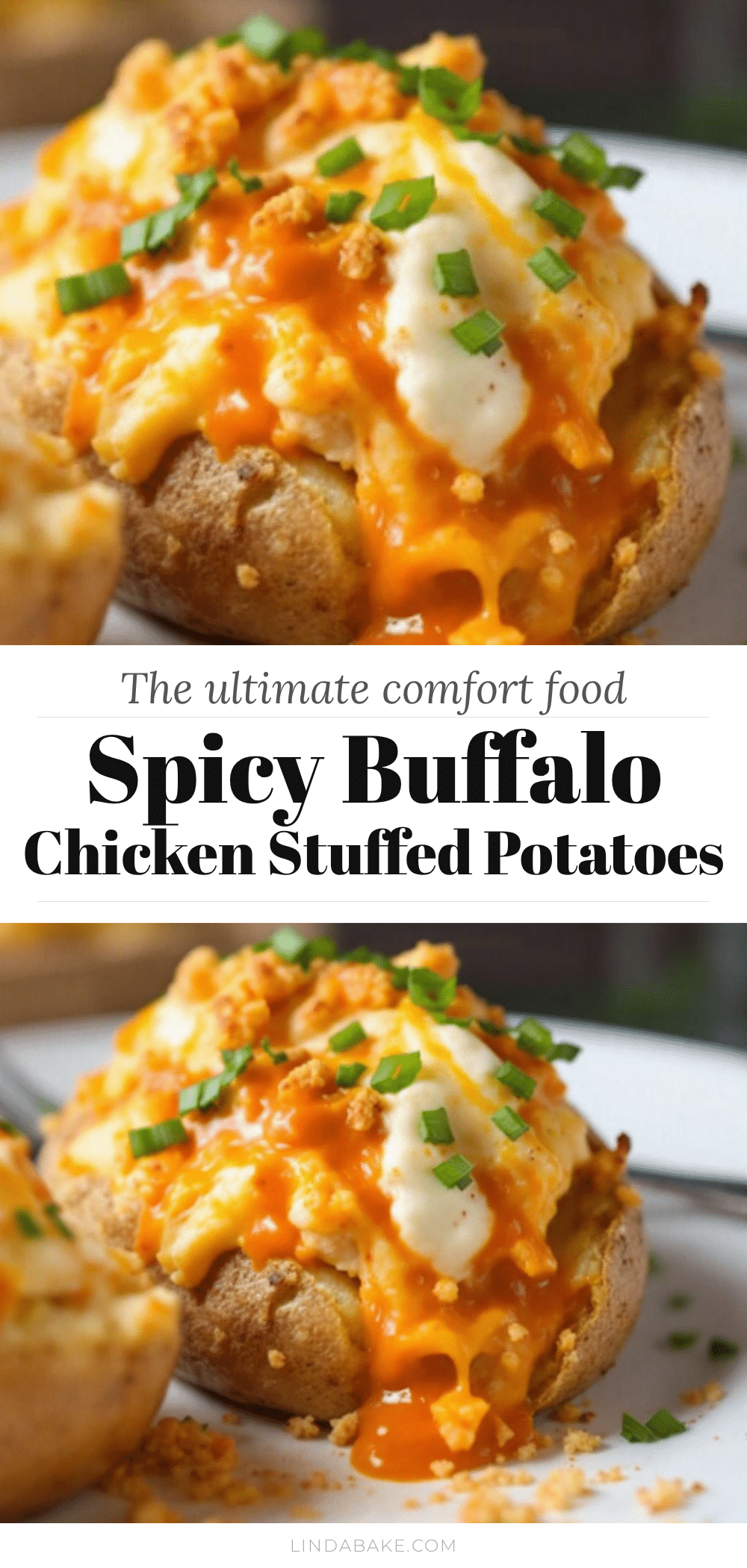 creamy buffalo chicken stuffed potatoes recipe
