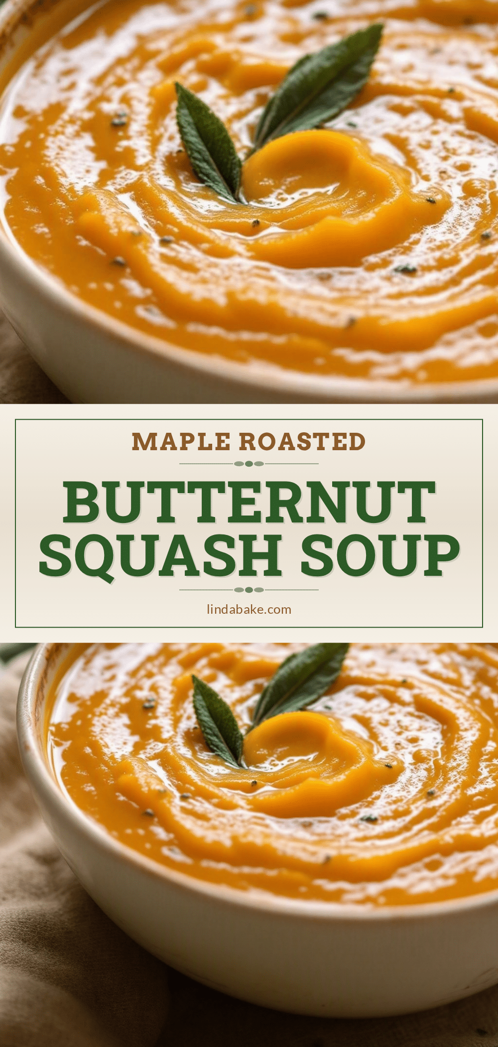 creamy maple roasted butternut squash soup with sage recipe