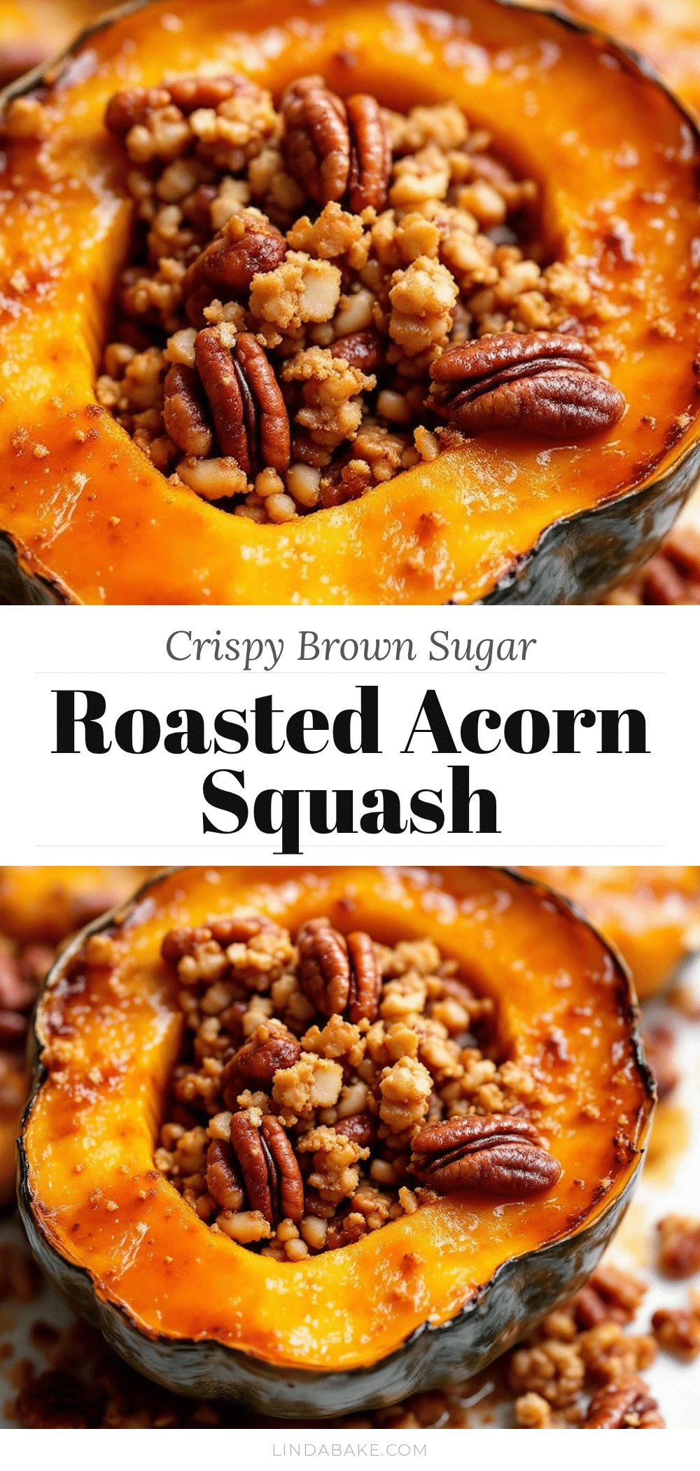 Crispy Brown Sugar Roasted Acorn Squash recipe