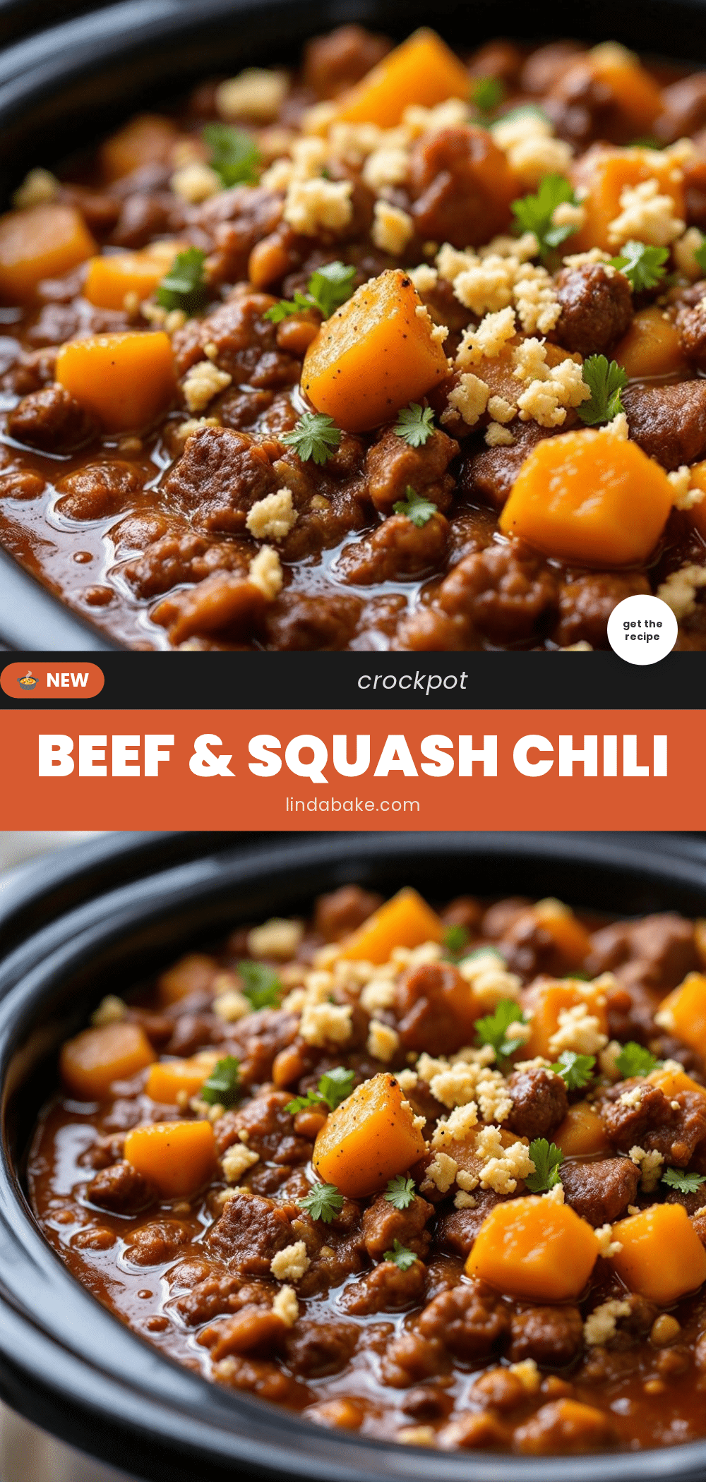 Crockpot Beef and Butternut Squash Chili recipe