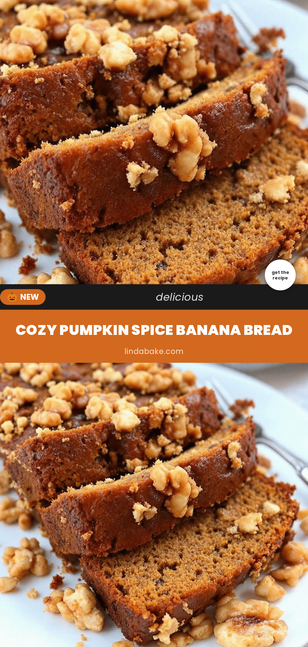pumpkin spice banana bread with walnuts recipe
