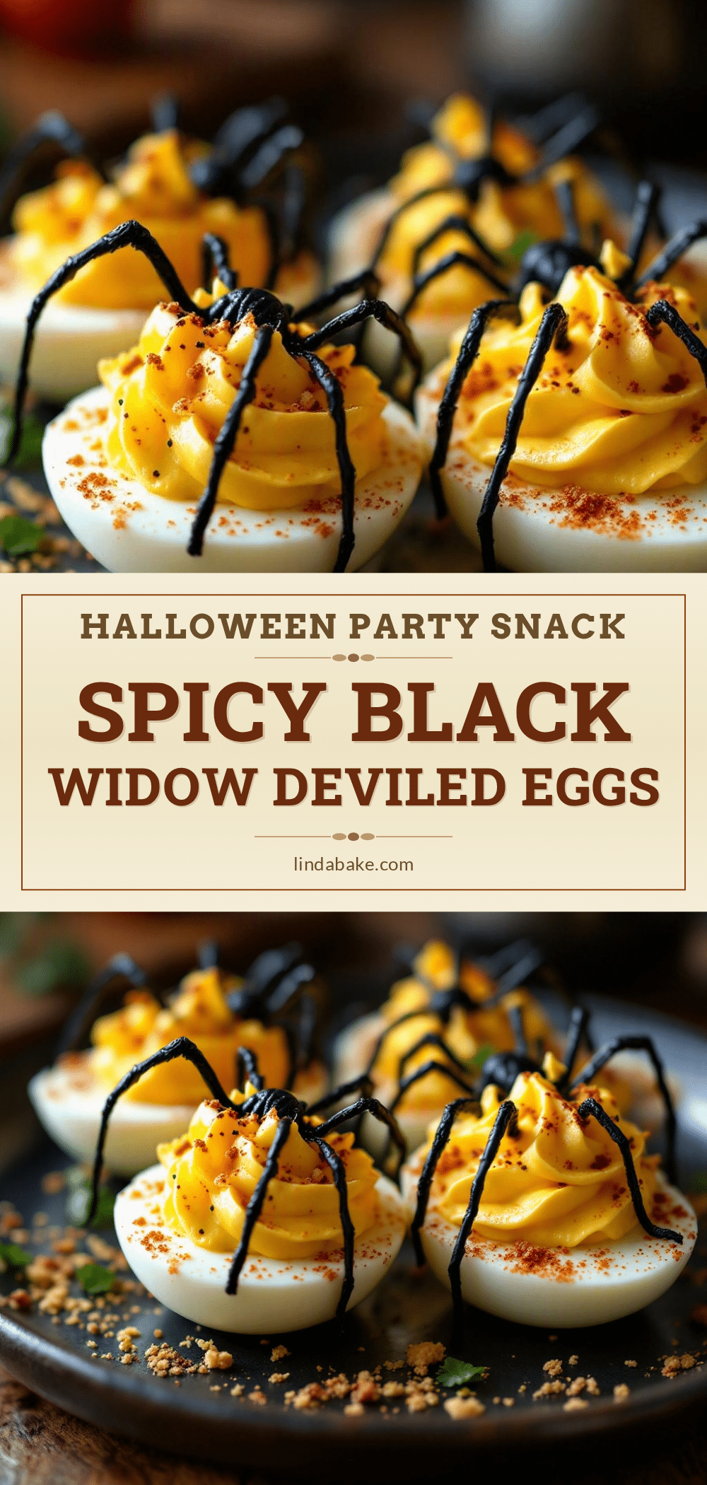 spicy black widow spider deviled eggs recipe
