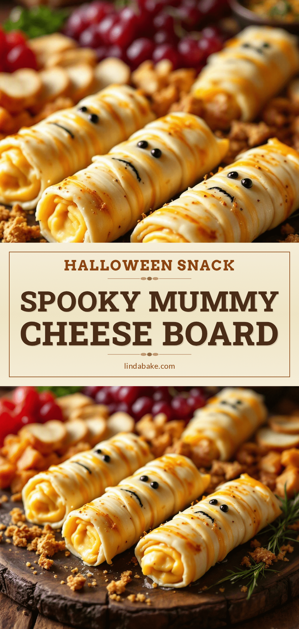 spooky mummy cheese charcuterie board recipe