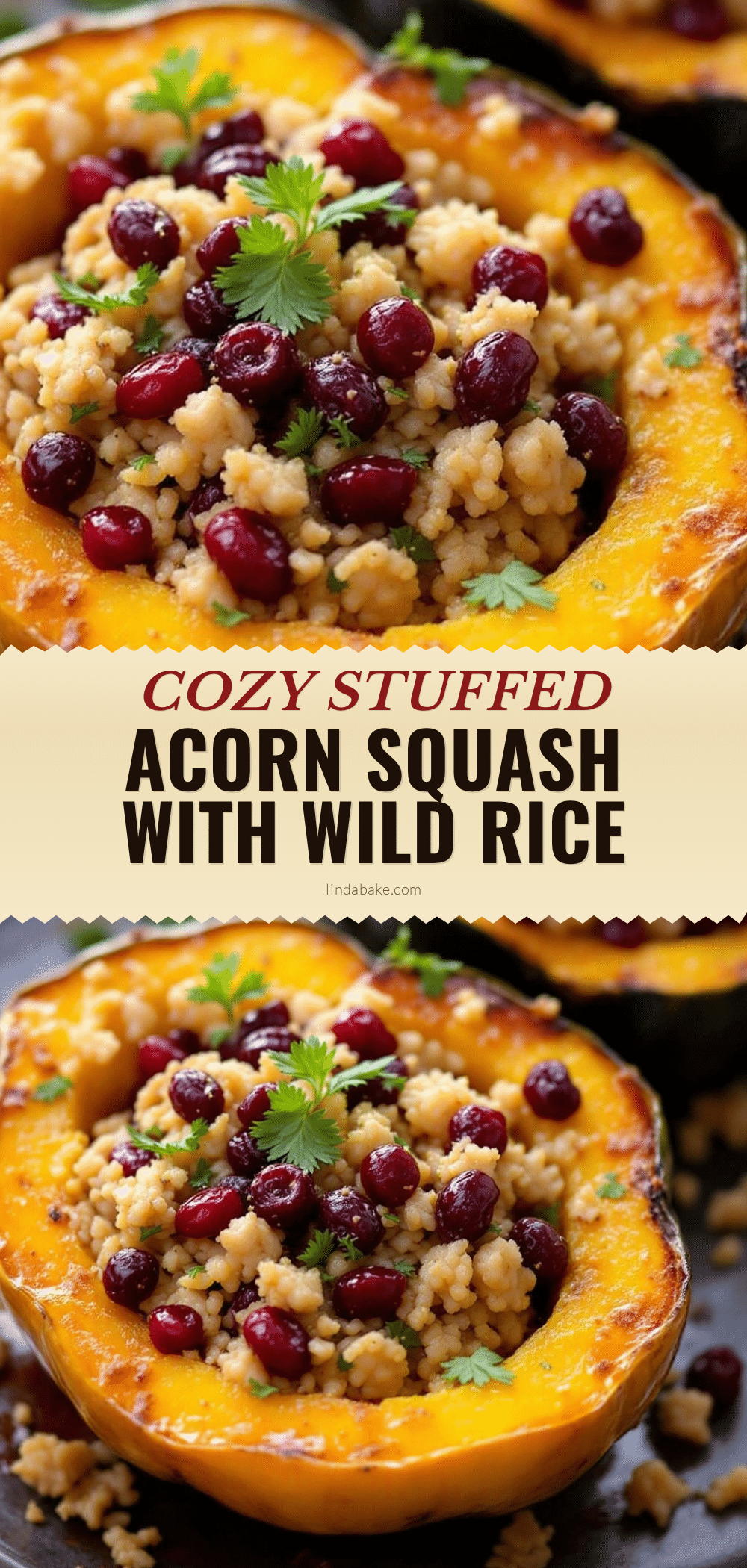 Stuffed Acorn Squash with Wild Rice recipe